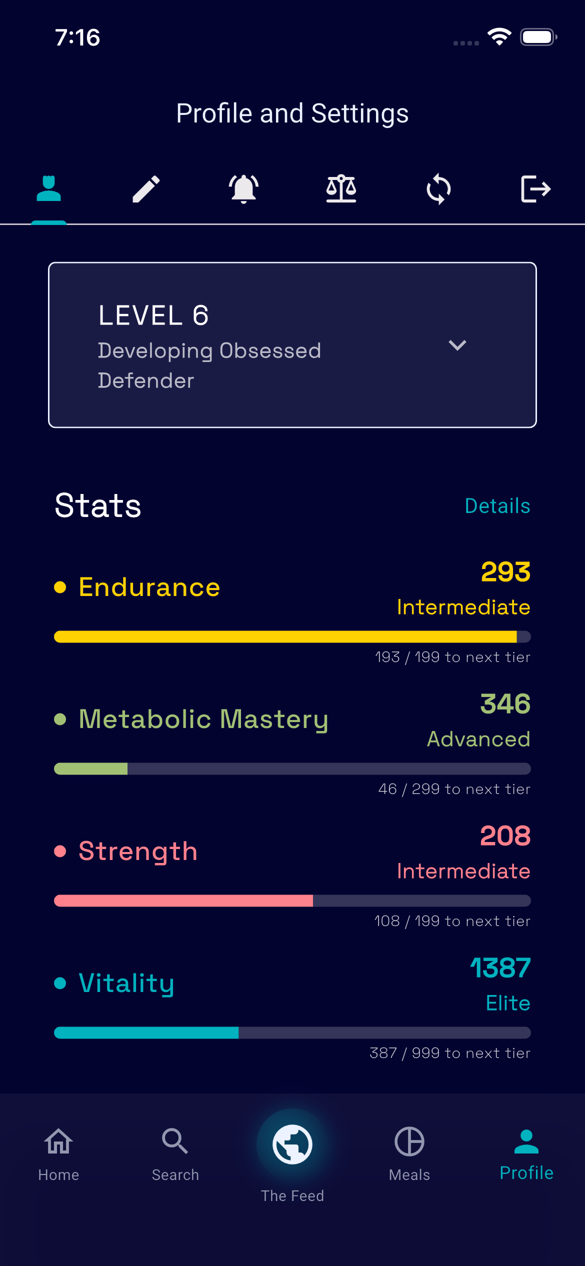 Daily Stats & Profile - View 2